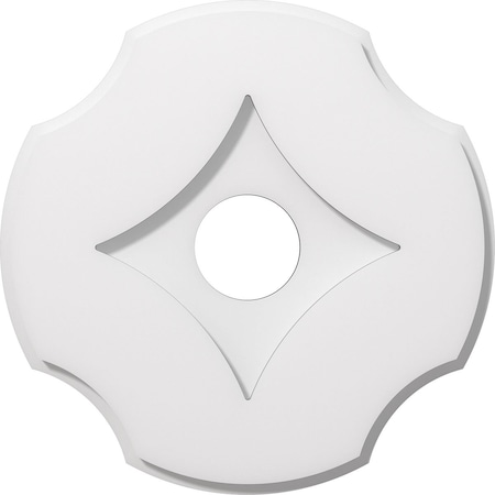 Ekena Millwork Percival Architectural Grade PVC Ceiling Medallion, 14"OD x 3"ID x 4 3/4"C x 1"P, One-Piece CMP14PL-03000